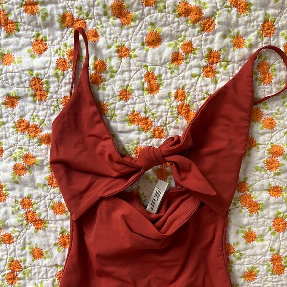 Aritzia Wilfred Noe Tie-Front Bodysuit/Swimsuit in Moroccan Spice, XXS - Picture 10 of 10